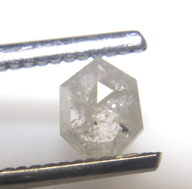 0.73 Ct Natural Geometric Shape Salt n Pepper Rose Cut Diamond 5.93×4.84×2.70 MM