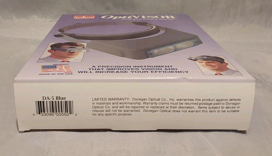 Optivisor- Optical Glass Binocular Magnifier- Model DA-5 with 2.5x Magnification