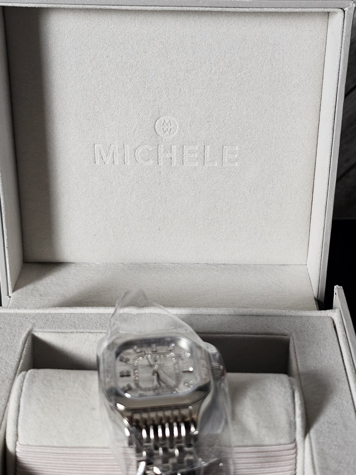 Michele Meggie High Shine Mirror Diamond Dial Stainless Steel Watch MWW33B000012