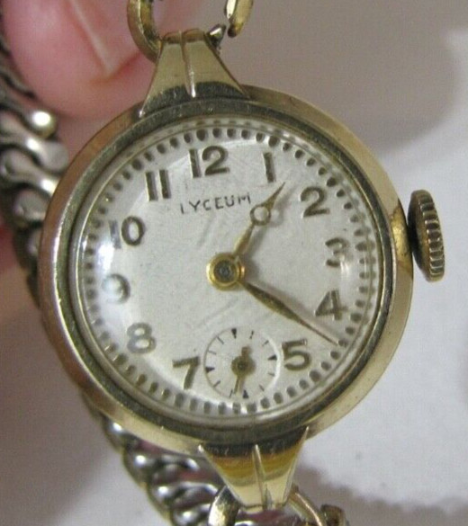 Lyceum 10k Rolled Gold Swiss Watch Seven Jewels Ladies Wind Up Runs