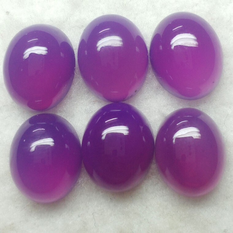 Natural Purple Chalcedony Oval Cabochon Size 10x12mm Chalcedony Loose Gemstone
