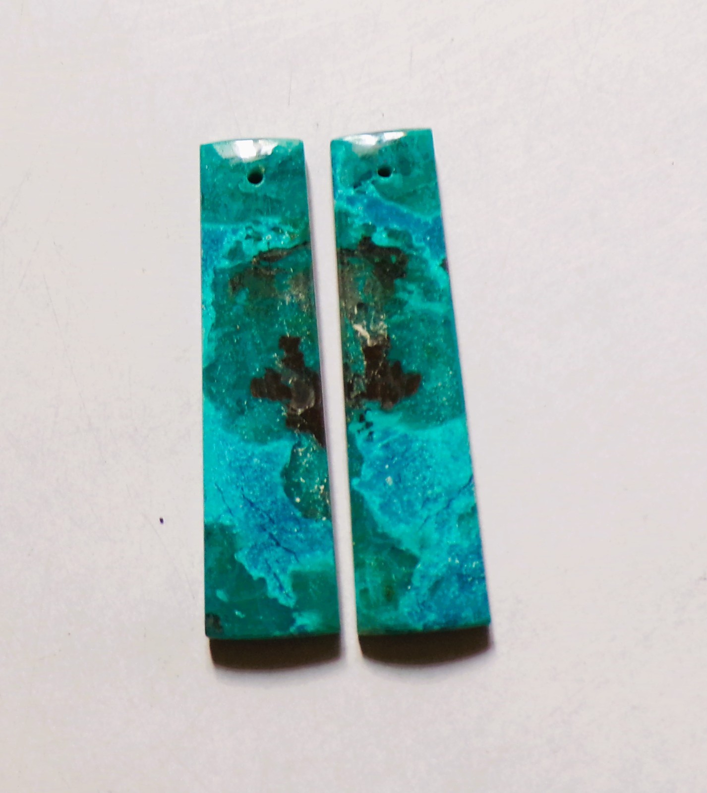 43.10 Cts Natural Shattuckite Drilled Cabochon Match Pair Gemstone 44X11MM S39