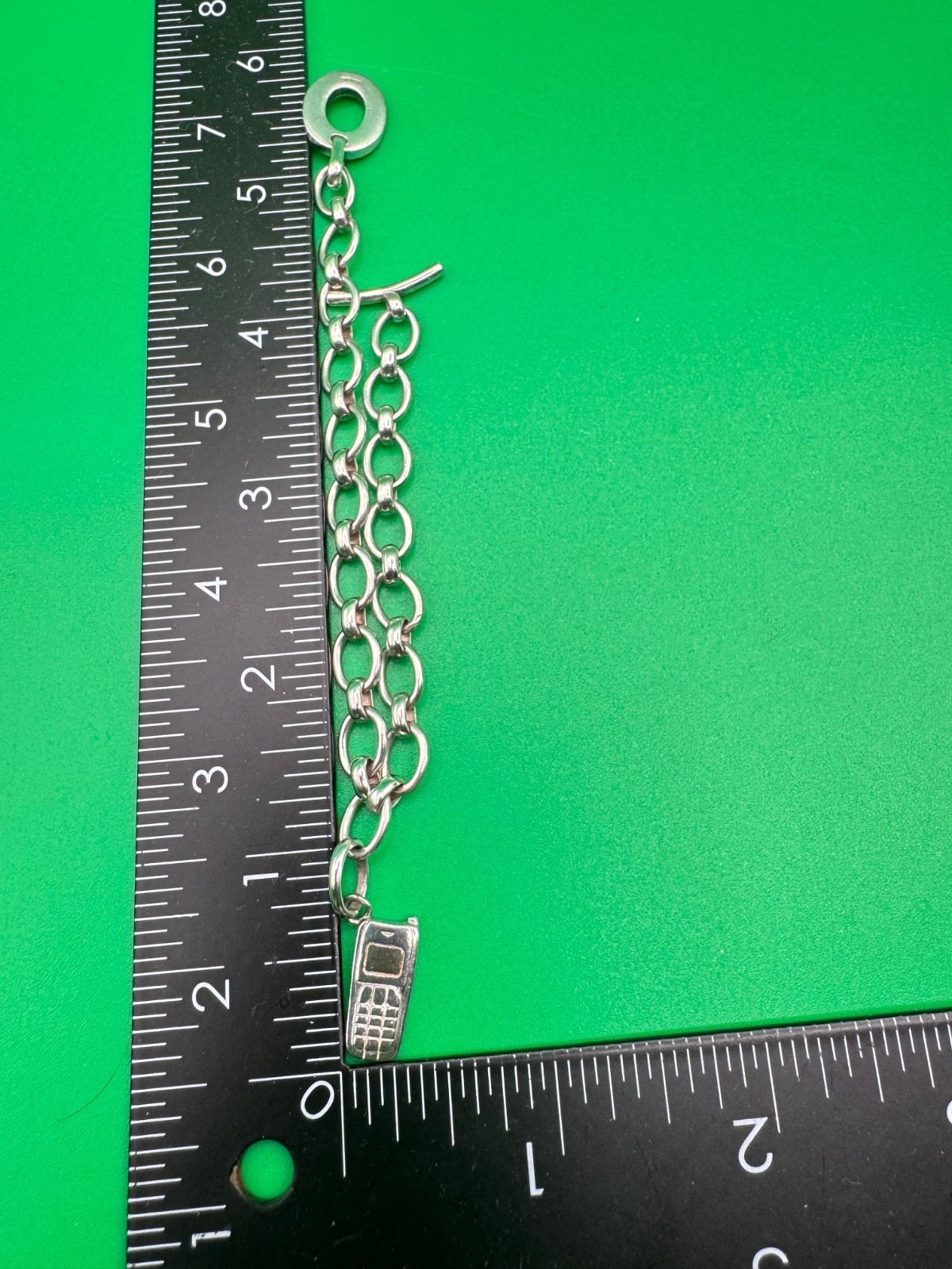 Links of London Sterling Toggle Bracelet With Cell Phone Charm 16.73 gm / Size 7