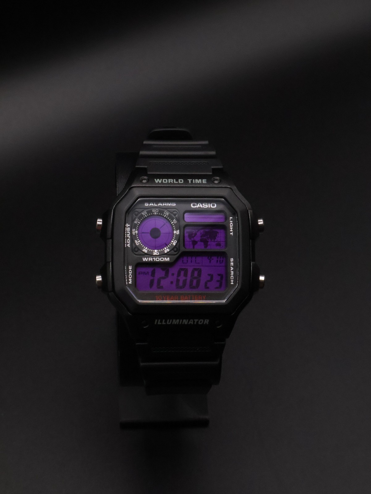 “Dark Matter” | Custom Casio World Time | Royale | AE-1200WH | 🟣 | NEW HB MOD