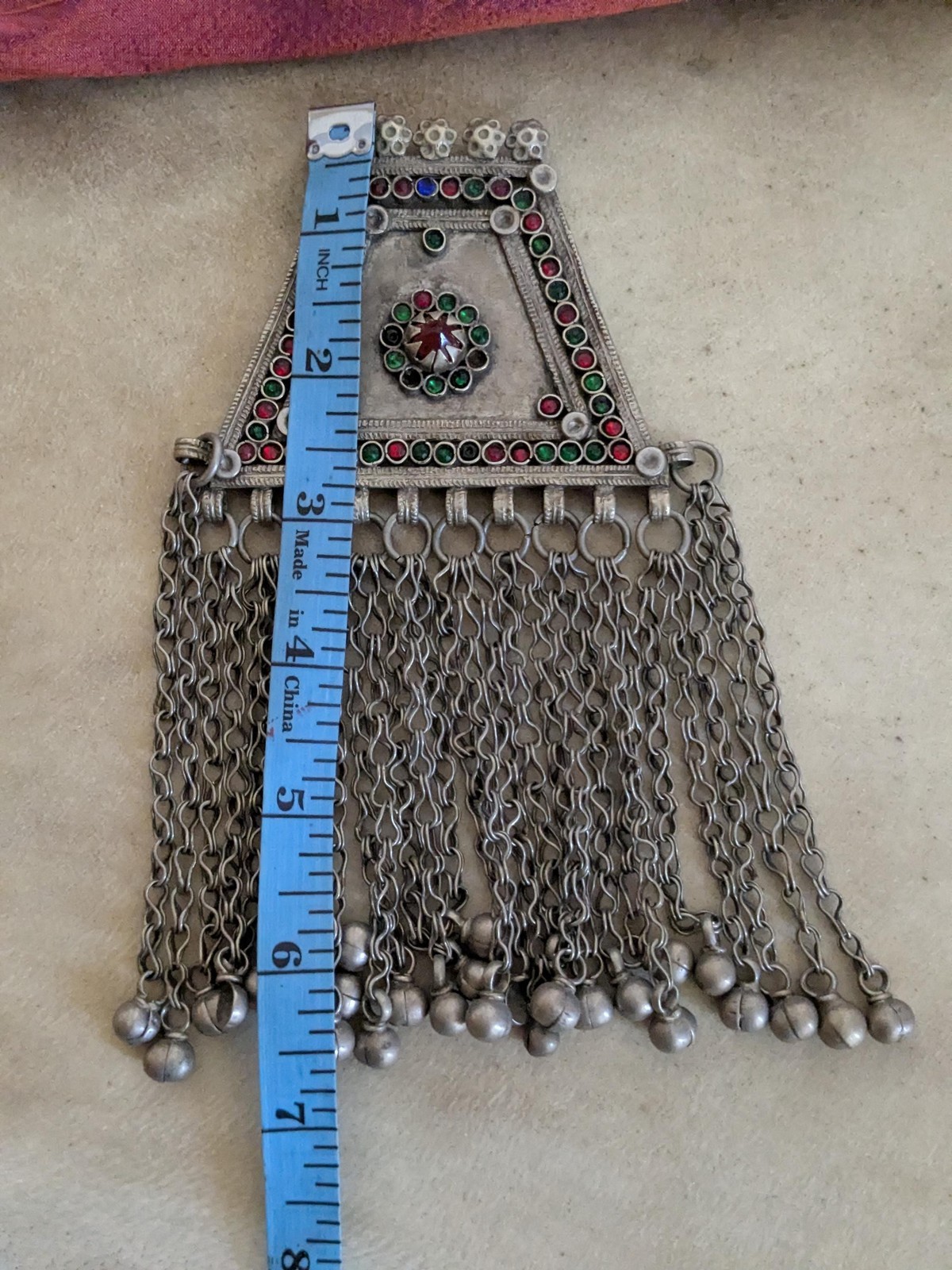 Vintage Tribal Jewelry Pendant Waziri Ethnic Adornment Jingling Dangles (19103)