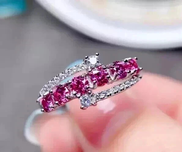 2Ct Round Lab Created Pink Sapphire Womens Engagement Ring 14K White Gold Plated