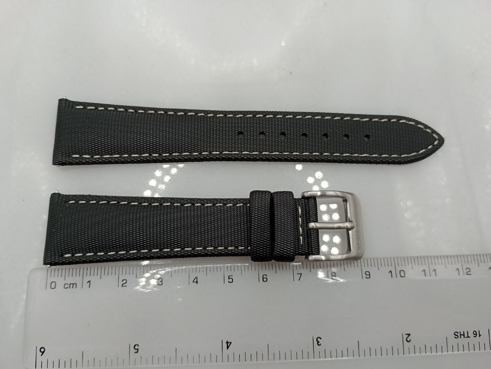 New Zuludiver 20mm Padded Black Beige Sailcloth Quick Release Watch Strap 6B146