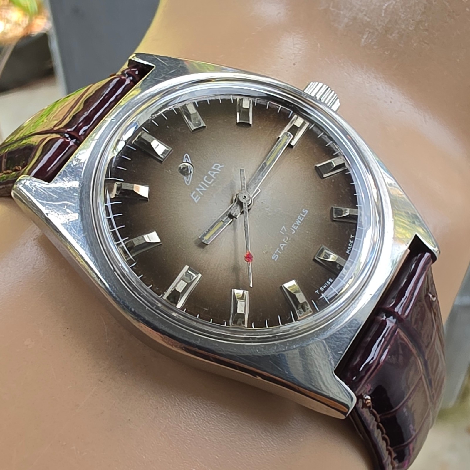 Vintage ENICAR Ocean Pearl men’s manual wind watch AR-160 SWISS MADE 1970s