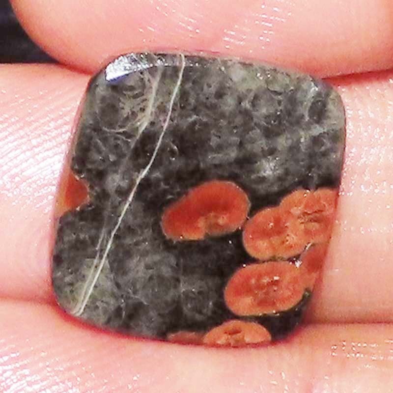 16.15CT 18X19X5mm Natural Georges Mexican Peanut Obsidian Cushion Cabochon stone