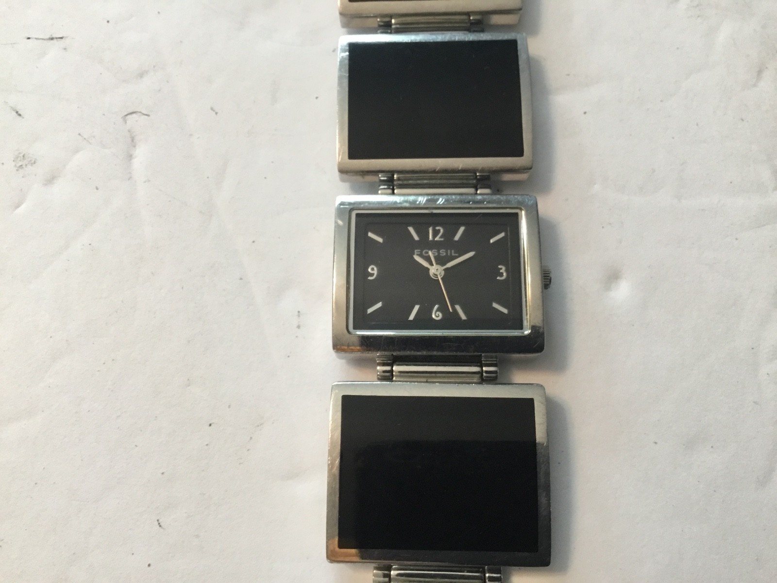 Fossil F2 ES-1619 All Stainless Steel 50 meters 165 feet, quartz, needs new batt
