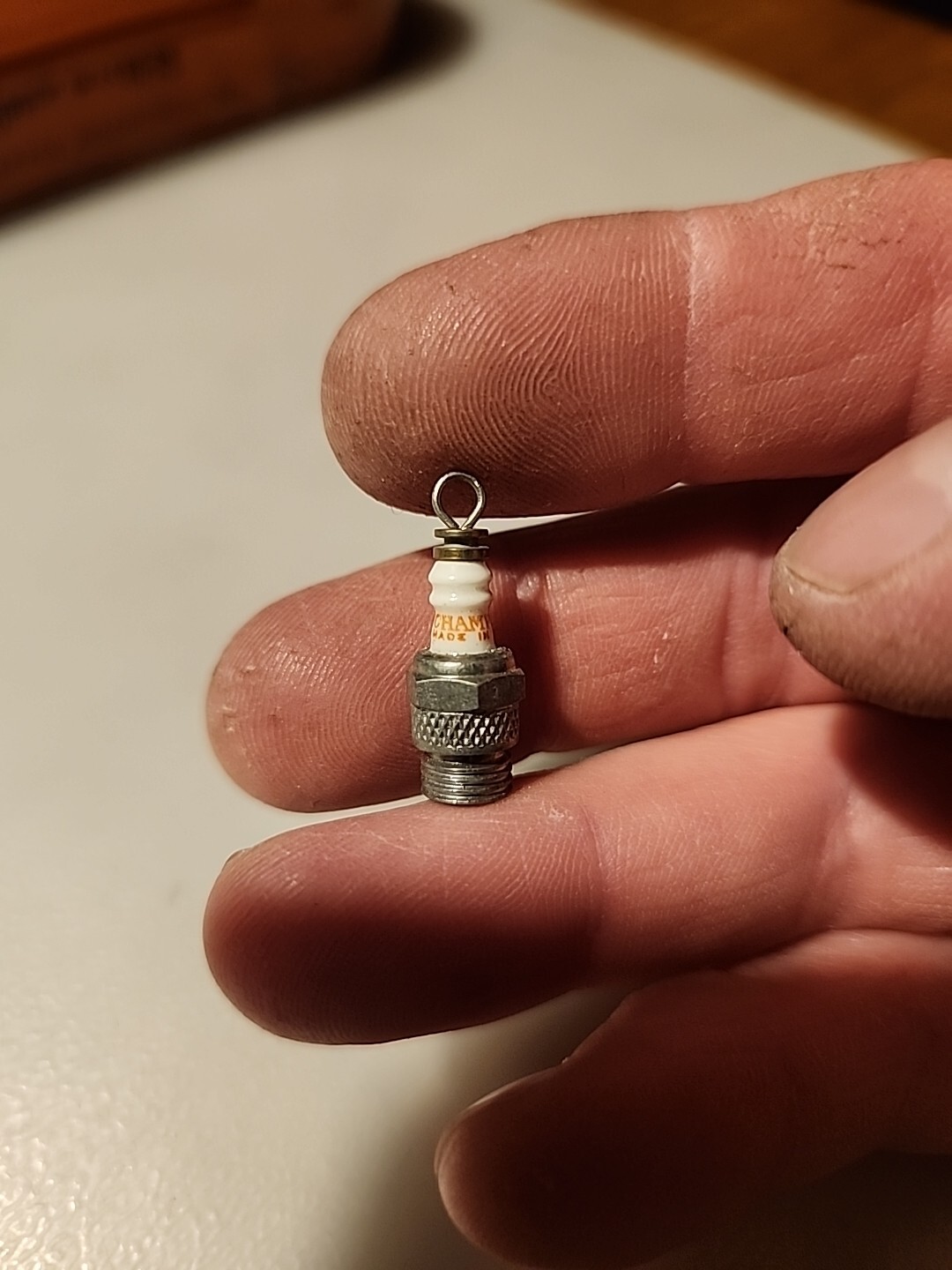 Vintage Mini Champion Spark Plug Charm Men’s Jewelry Gearhead Bling Charm