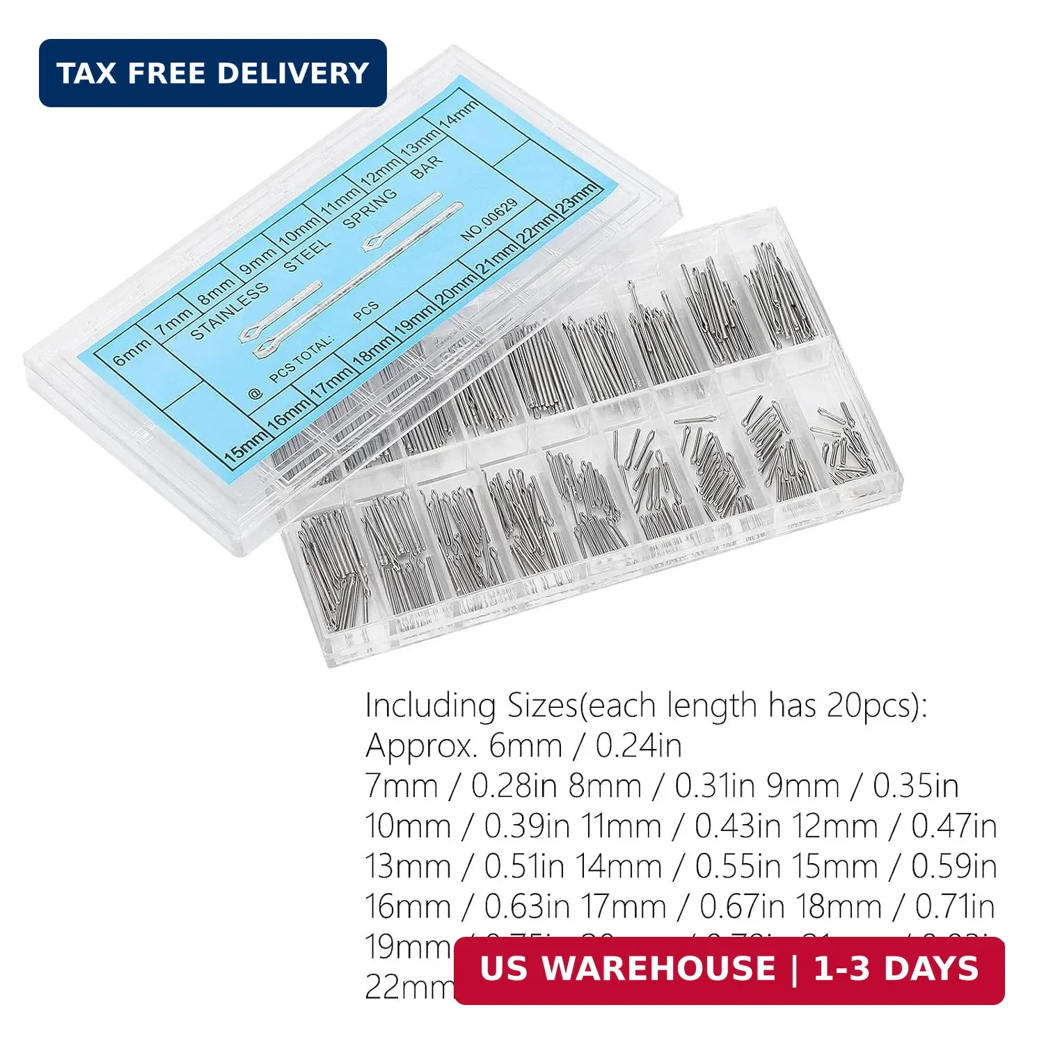 Watch Split Pin Screws Bar Strap 360Pcs Watchband Link Cotter Spring Bar Kit