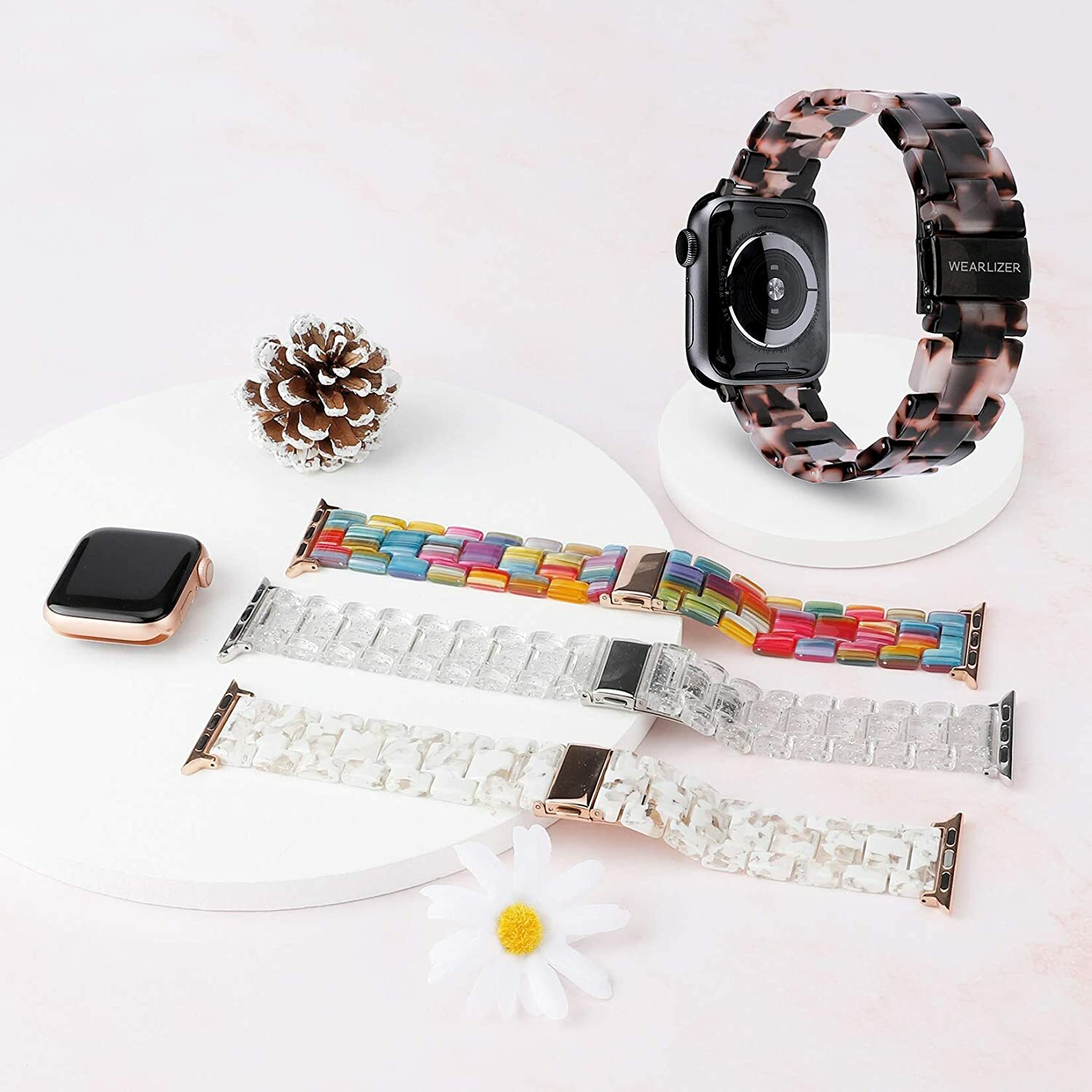 Resin iWatch Strap For Apple Watch Series 8 7 6 5 4 3 2 1 SE Watch Band Bracelet