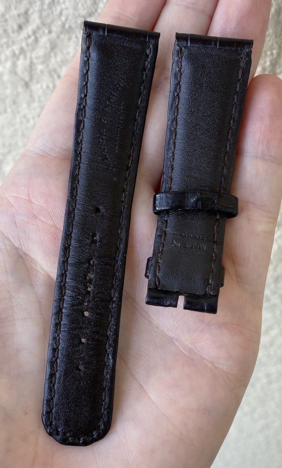 Authentic A. Lange Sohne 21mm x 18mm Dark Brown Alligator Watch Strap Band OEM