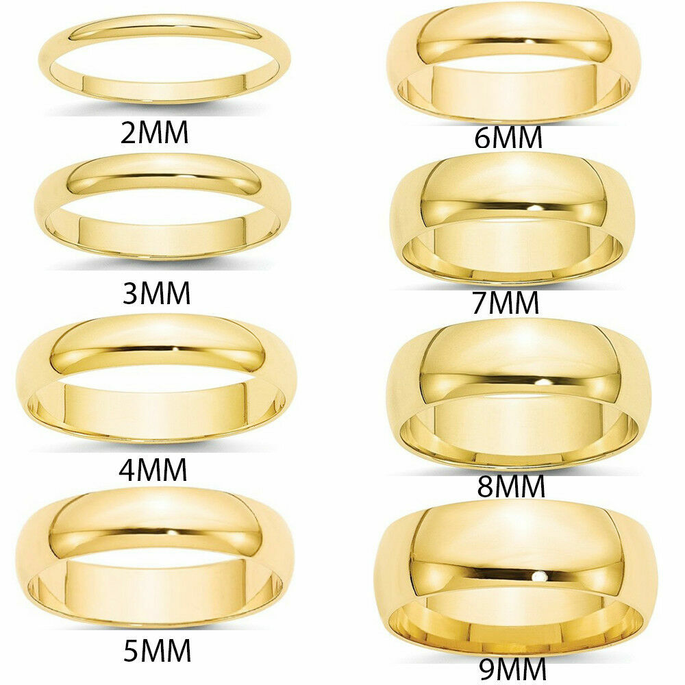 Men or Woman 3mm, 4mm, 5mm, Gold Tungsten carbide Shiny Domed Wedding Band Ring
