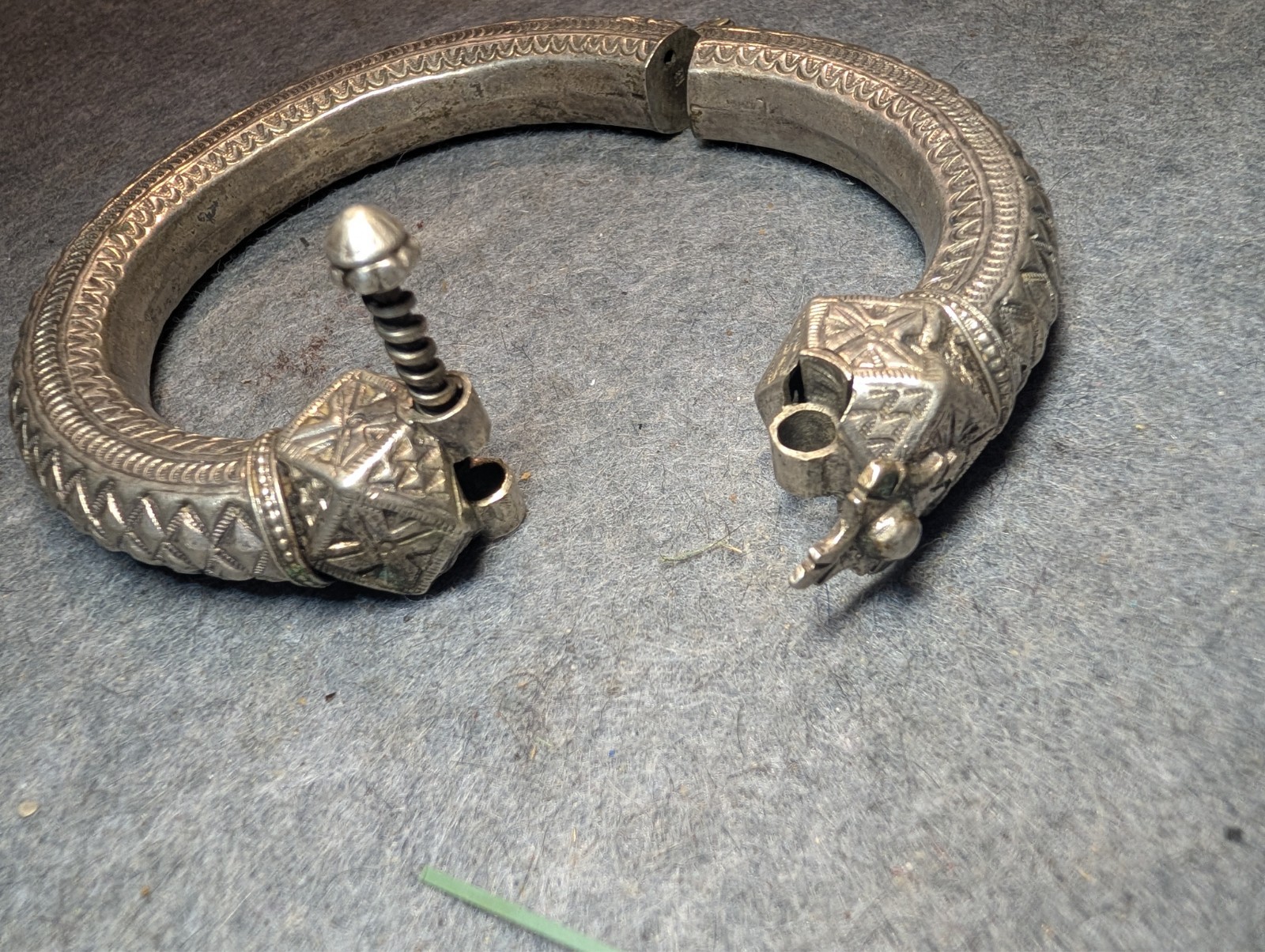 Rare 19th Century 900 Silver Egypt or India Link Tribal Anklet Bracelet 2.88oz