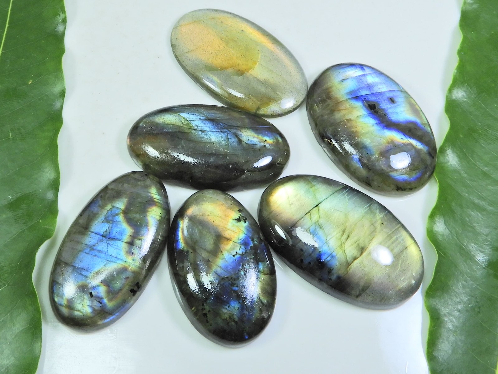 21X32-24X34MM Natural Multi Purple Labradorite Oval Cabochon Gemstone 6Pcs