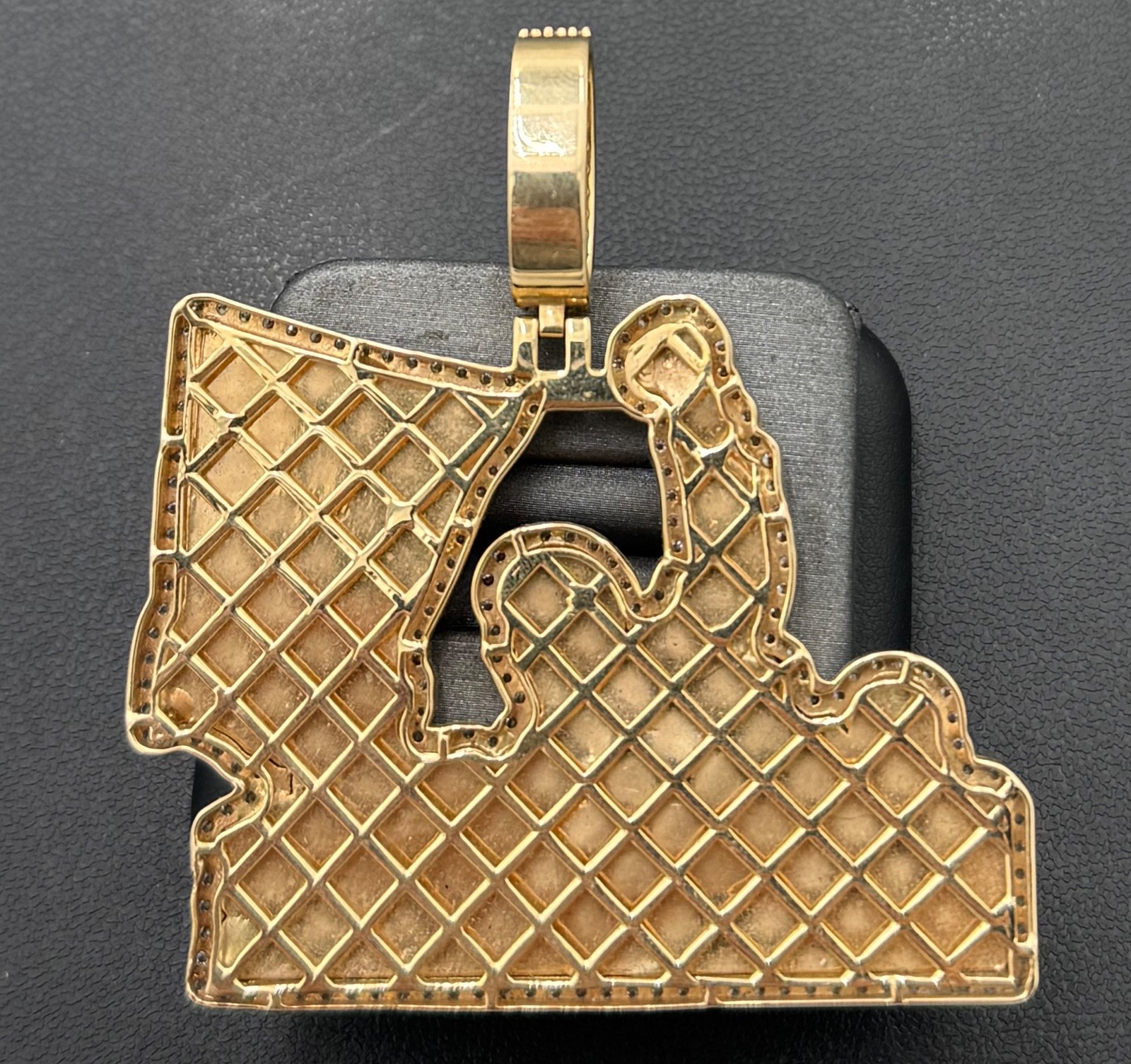 Donald Trump Fight Fight Fight 14k Yellow Gold & 2cttw Diamond Pendant 10mm Bale