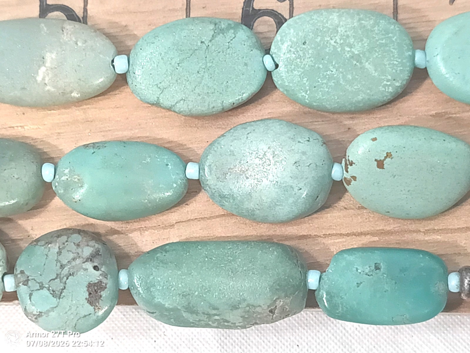 Chunky 3-Strand Genuine Turquoise Nugget Necklace Sterling Silver 925 Clasp 50g