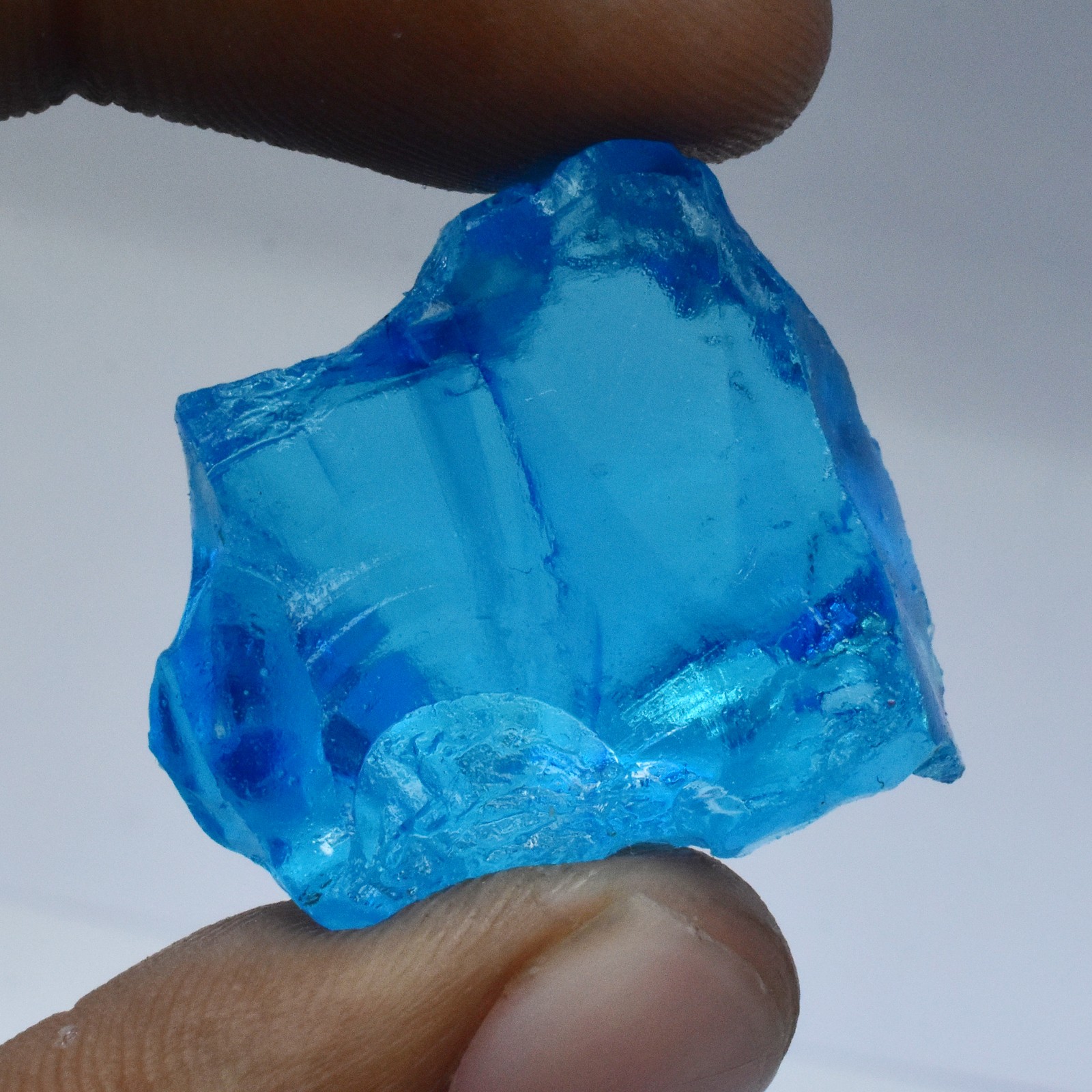 CERTIFIED 124 Ct Blue Sapphire Lab-Created Uncut Rough Loose Gemstone Huge Size