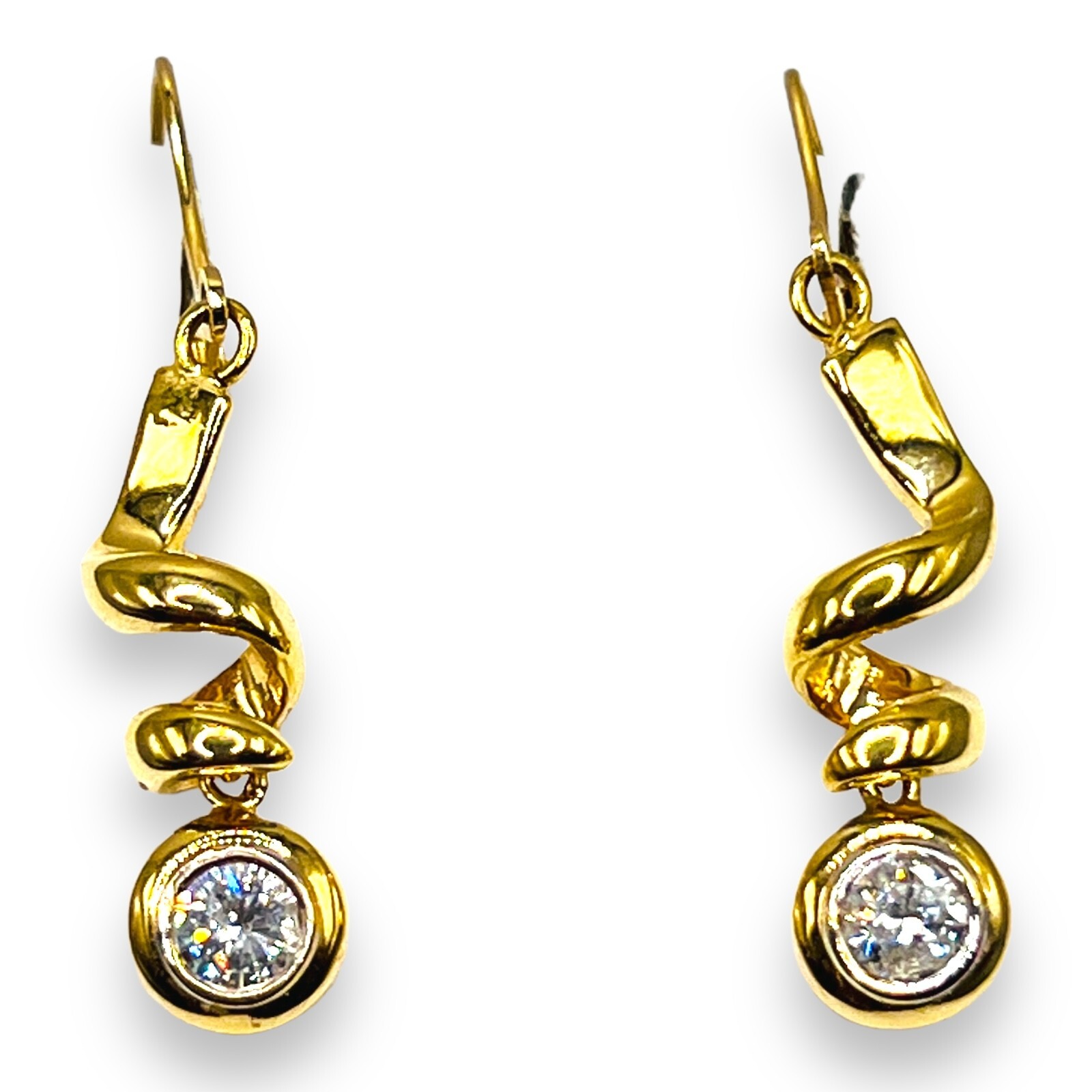 .70ct Natural Diamond Bezel Set 14k Yellow Gold Drop Dangle Earrings 4.40 Grams