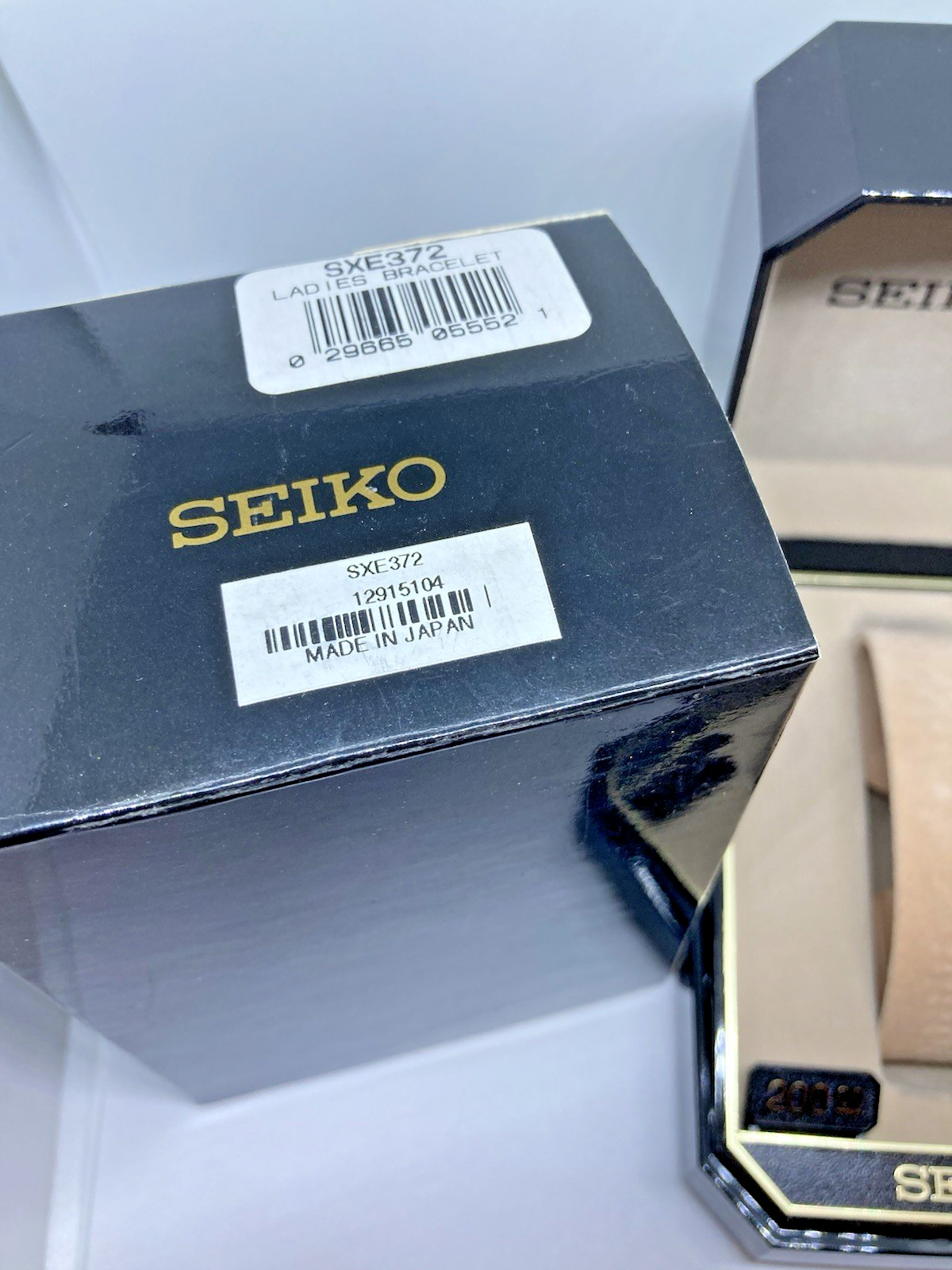 Seiko Empty Presentation Display Box Black Beige for SKE372 Ladies Bracelet