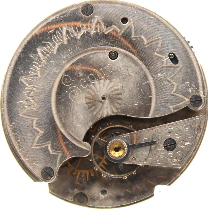 1898-1914 NEW ENGLAND POCKET WATCH MOVEMENT 268598 USA 41.7mm (DS2)