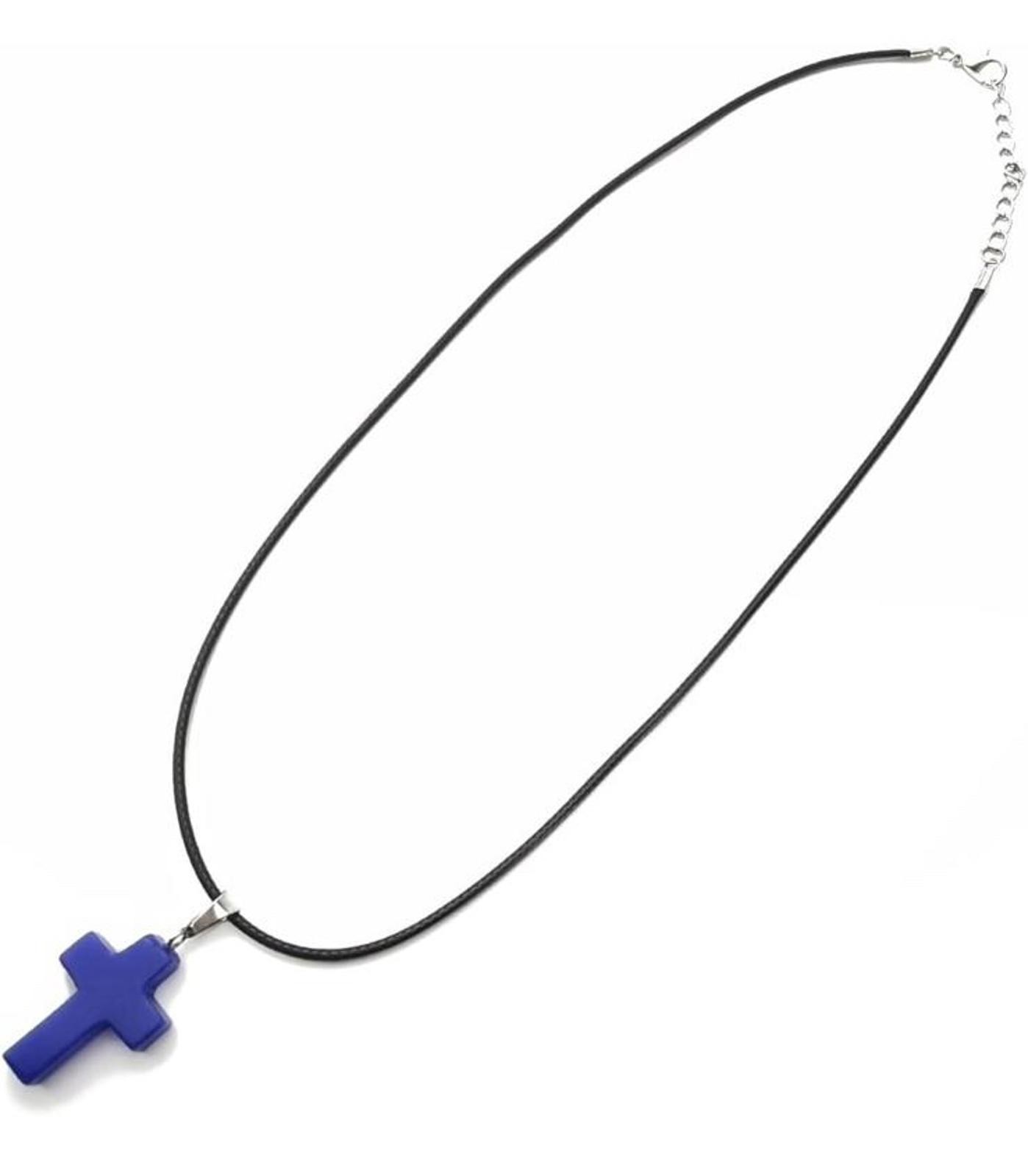Cross Quartz Crystal Pendant Charm Necklace Jewelry White Black Faith Gift New