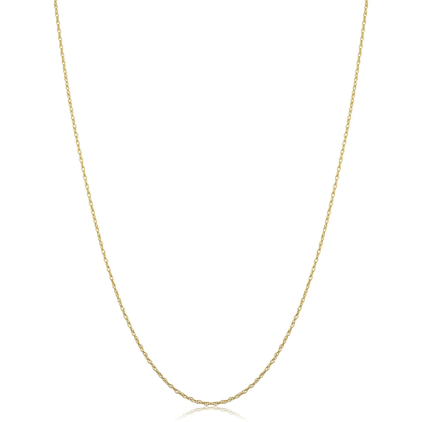 10k Yellow Gold Rope Chain Pendant Necklace (0.7 mm, 14 inch)