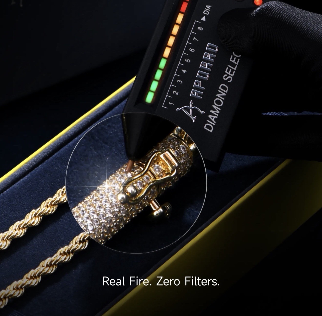 S925 Rope Chain With Moissanite Clasp – 6mm $659 MSRP 18in chain