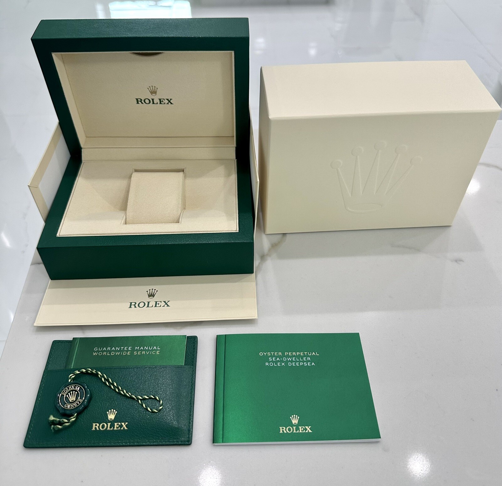 Authentic NEW STYLE ROLEX Sea Dweller Watch Box FULL SET 126660 126600 NEW