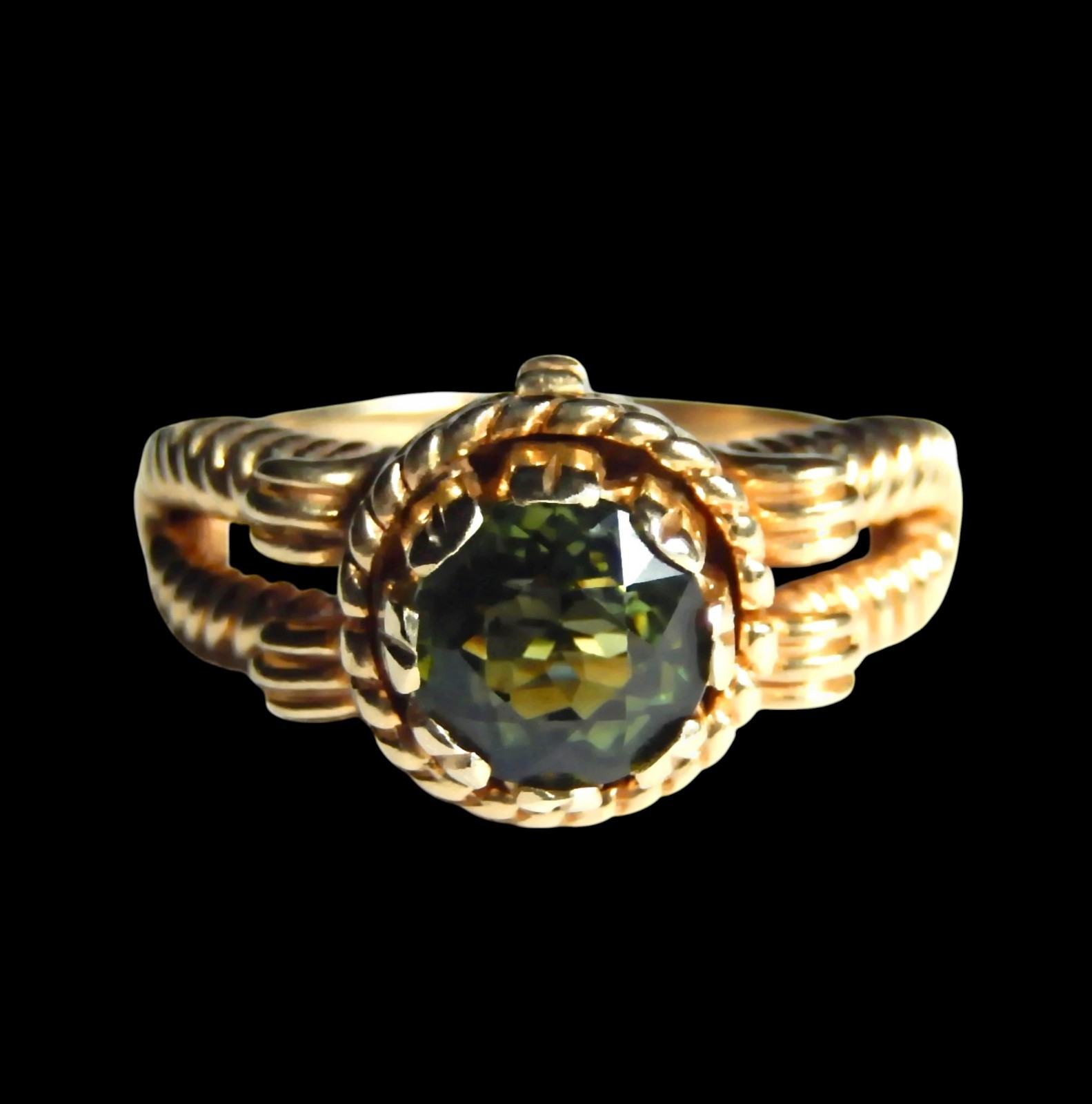 14K Solid Gold Ring Convertible to Pendant, Antique Etruscan Revival Size 8.25
