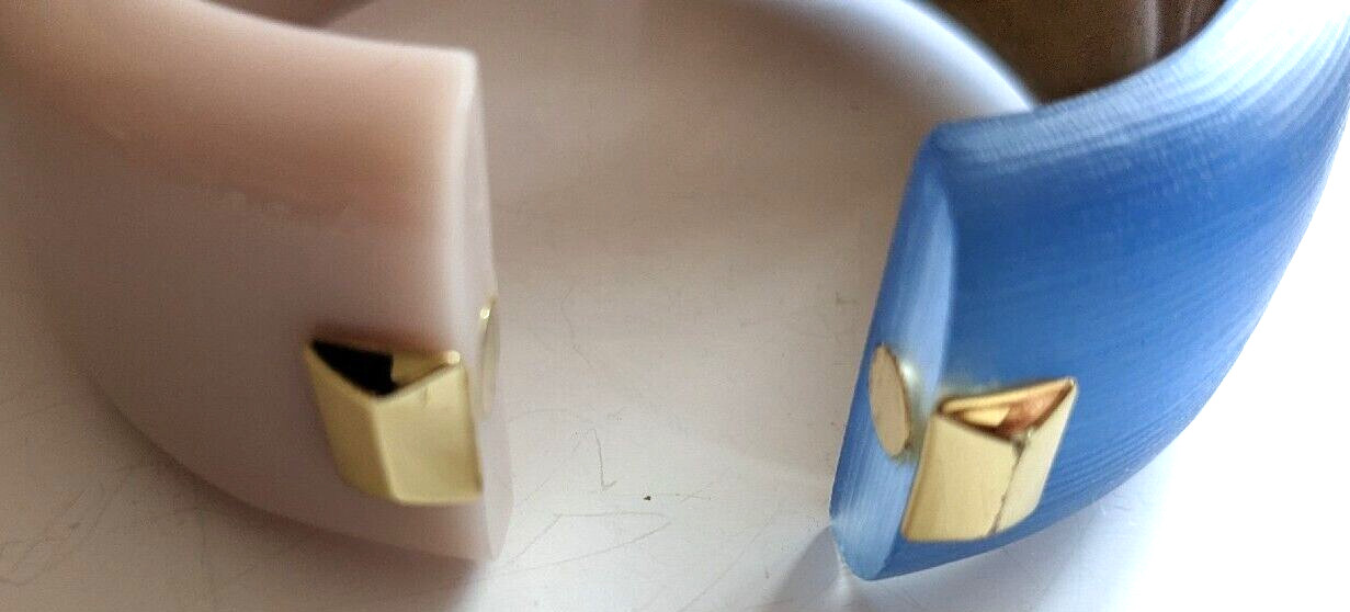 ALEXIS BITTAR Blue/Beige Cuff Bracelet