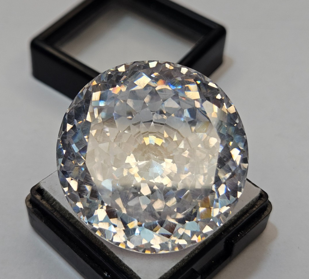 White Round Cut Zircon Cambodia 140.10 Ct Loose EGL Certified Gemstone FR-144