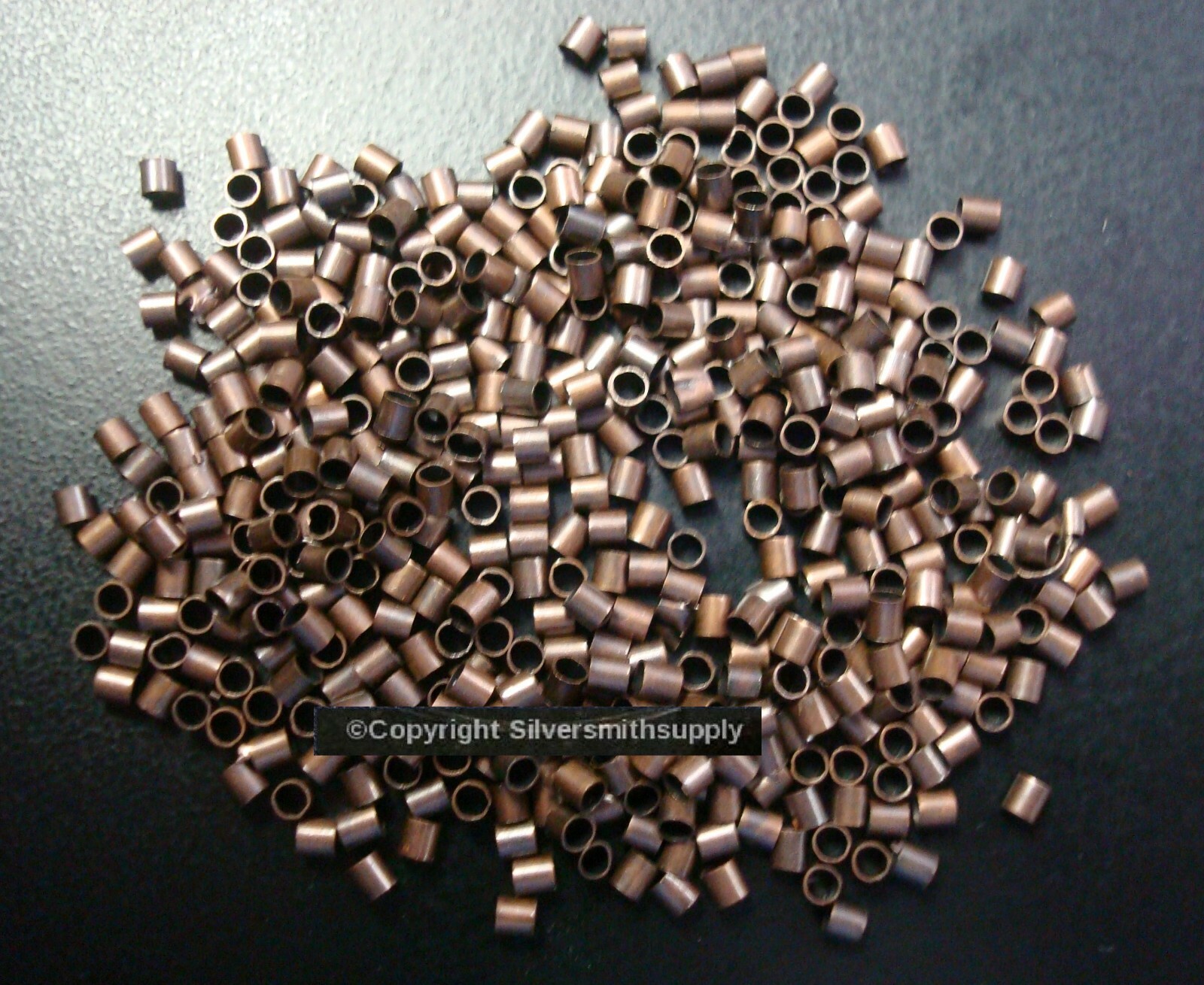 Crimp Beads MED Ant Copper plt 2x2mm 500 tube crimp beads attach clasps FPS163B