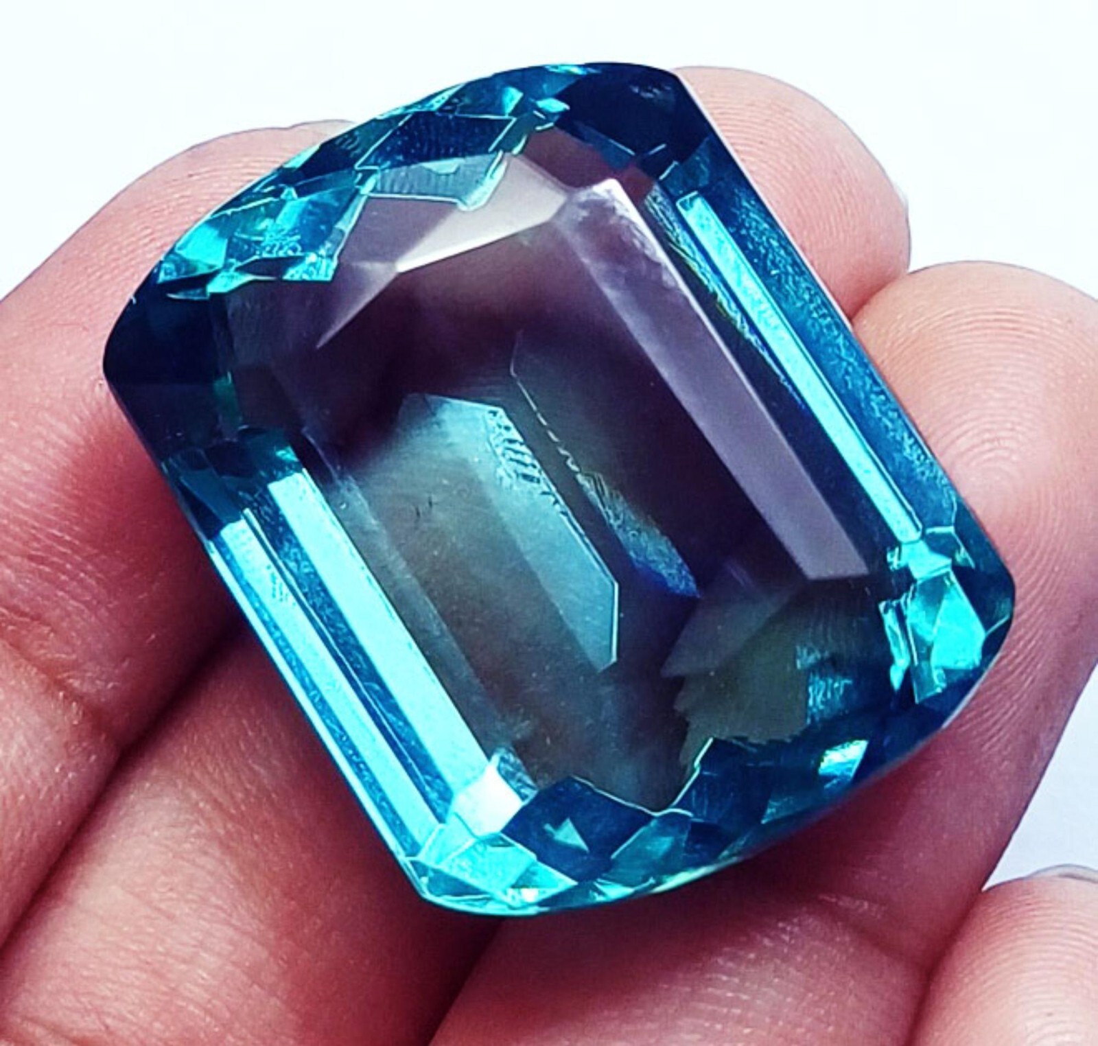 Aquamarine54.65 Cts Certified Loose Gemstone Fancy Shape With Free Gift