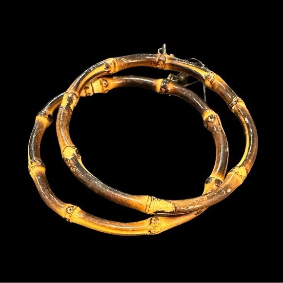 Bamboo Hoop Earrings Lightweight & Stylish Design For Women Dangle Hoops