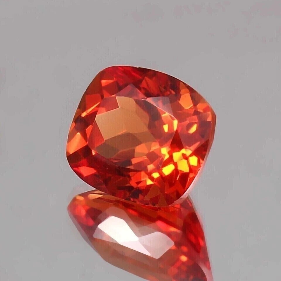 Padparadscha Sapphire Natural 10-12 Ct Ceylon Loose Cushion Certified Gemstone