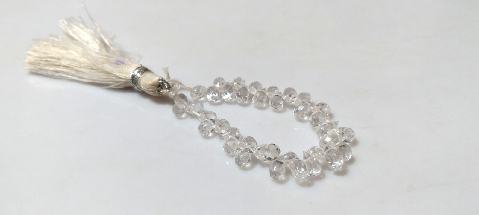 Natural White Zirconia Teardrop 4×5-4x6mm Faceted Loose Gemstone Beads 4″inch