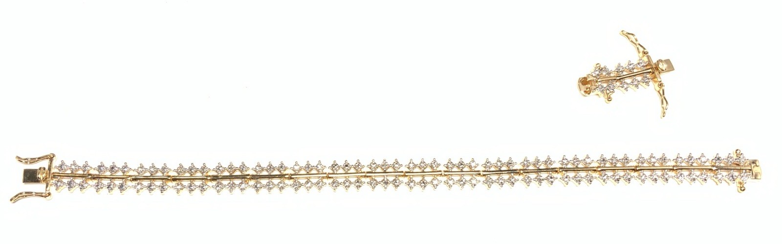 Ross Simons Vermeil Gold over Sterling 925 Diamond Bracelet 7.5-inches LR24