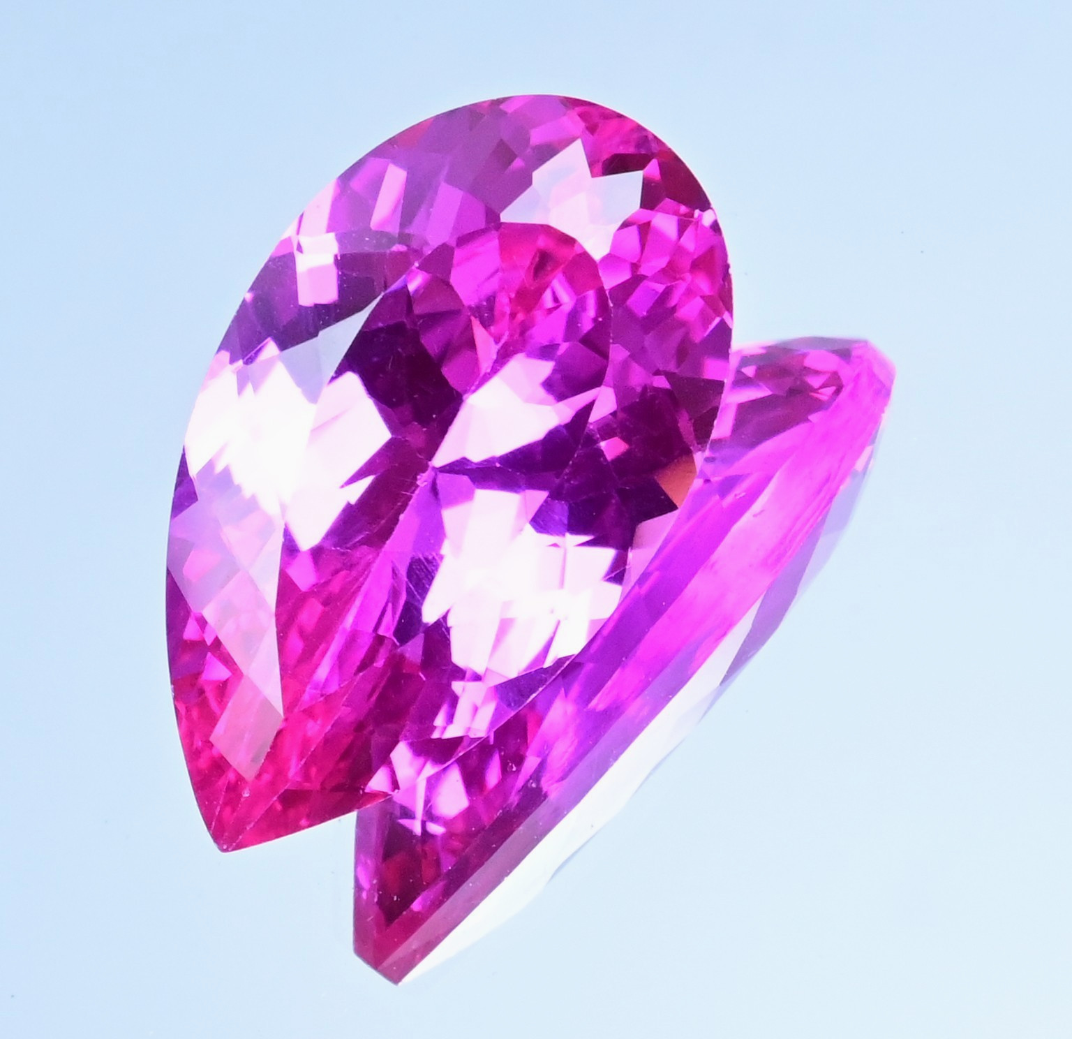 32.55 Ct Natural Flawless Mogok Pink Ruby Pear Certified Loose Gemstone