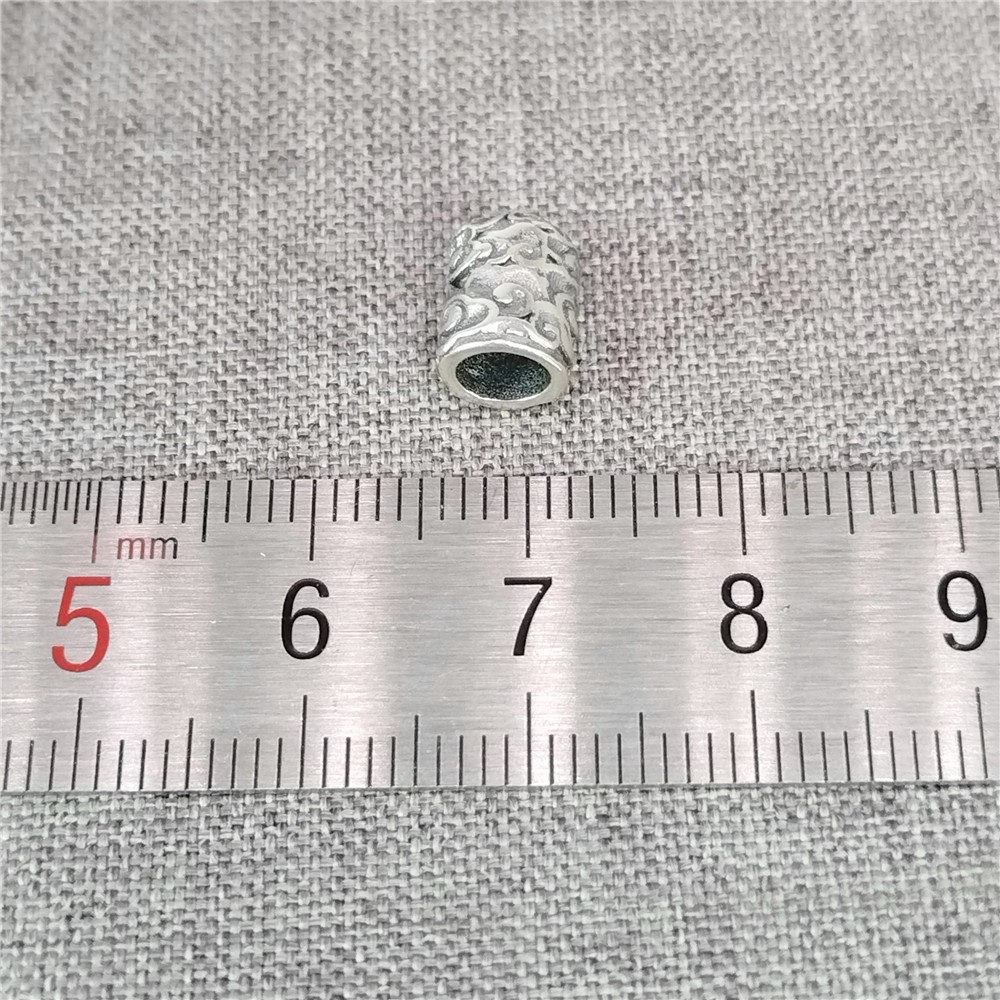 2 Sterling Silver Cloud Leather Cord End Caps with Hole for Bracelet