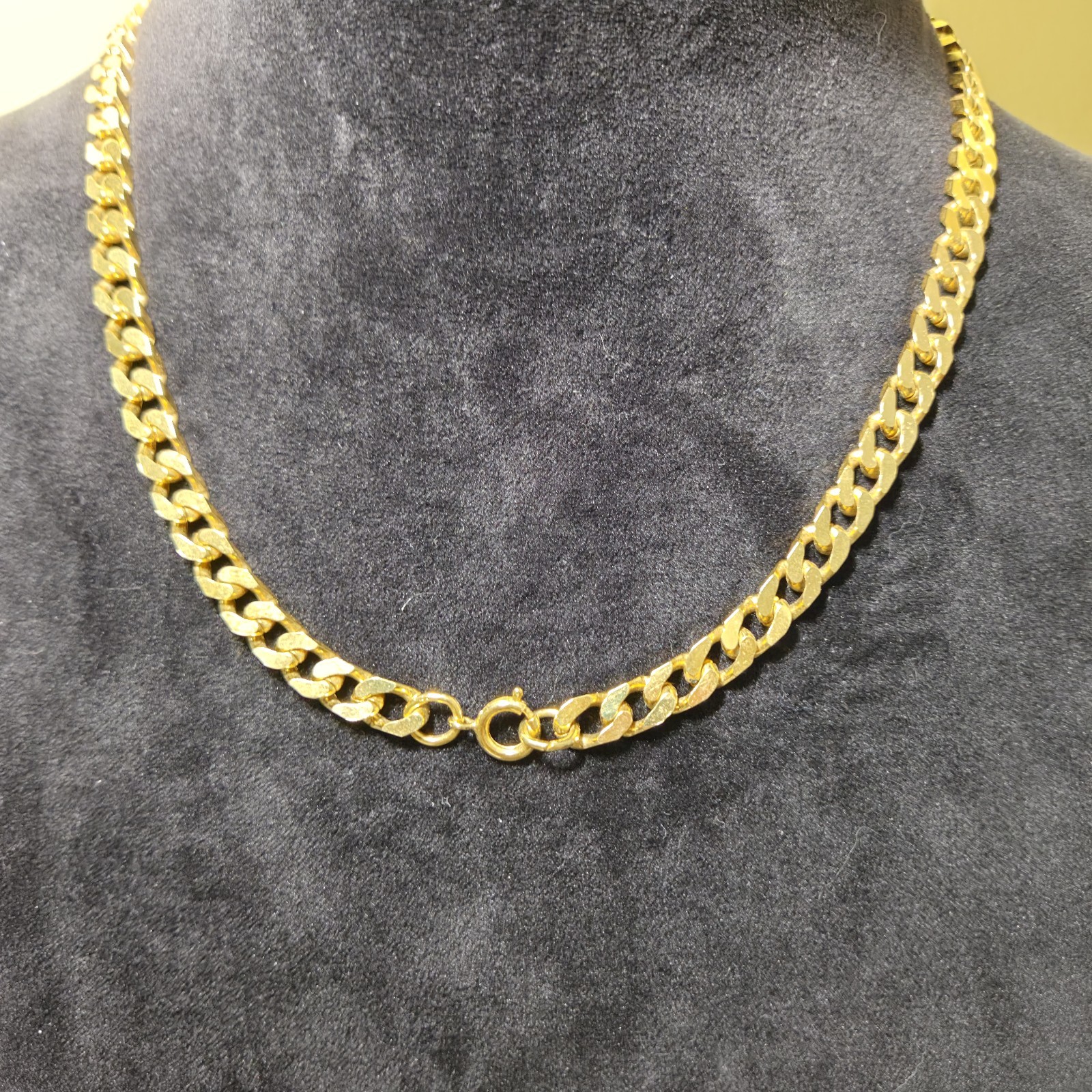 Cuban Link Gold Tone Stainless Steel Miami Chain 20 Inch