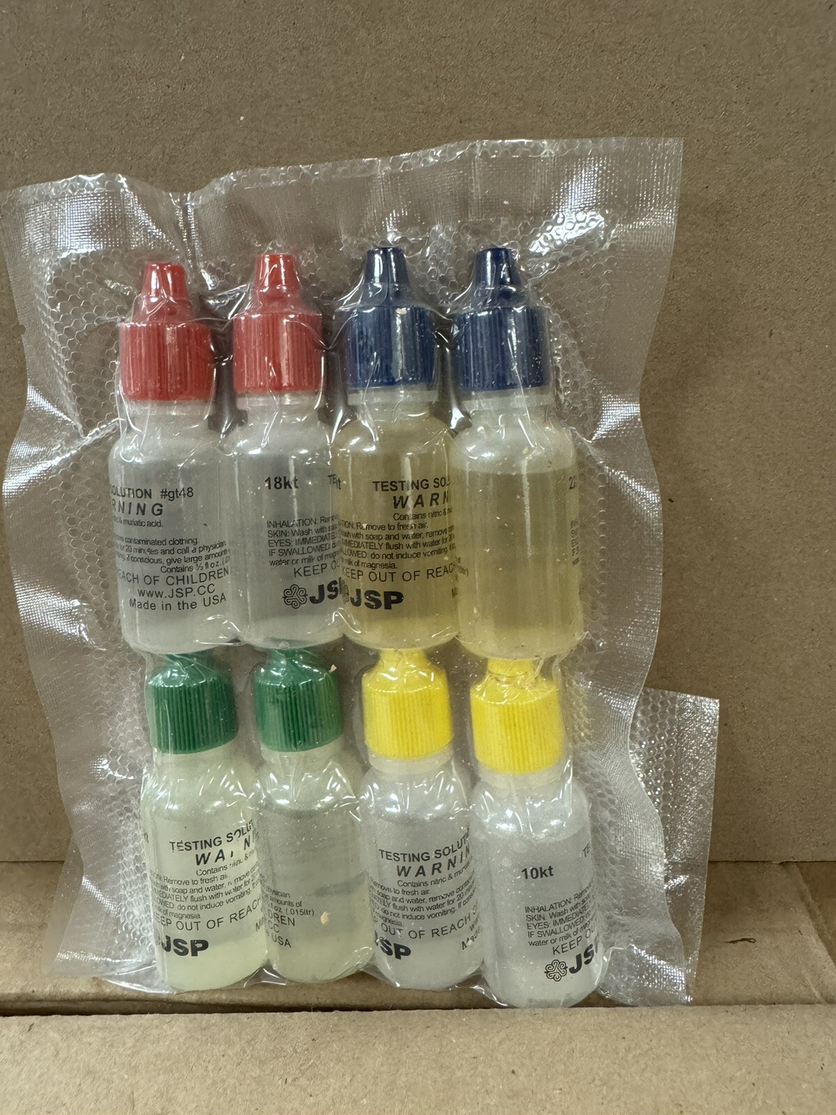 8pcs Set Gold Testing Kit 2x 10k 14k 18k 22k Solutions Acids