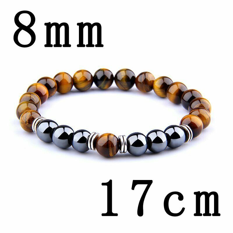 Ntural Tiger Eye Bead Bracelet Energy Hematite Weight Loose Anti-anxiety Jewelry