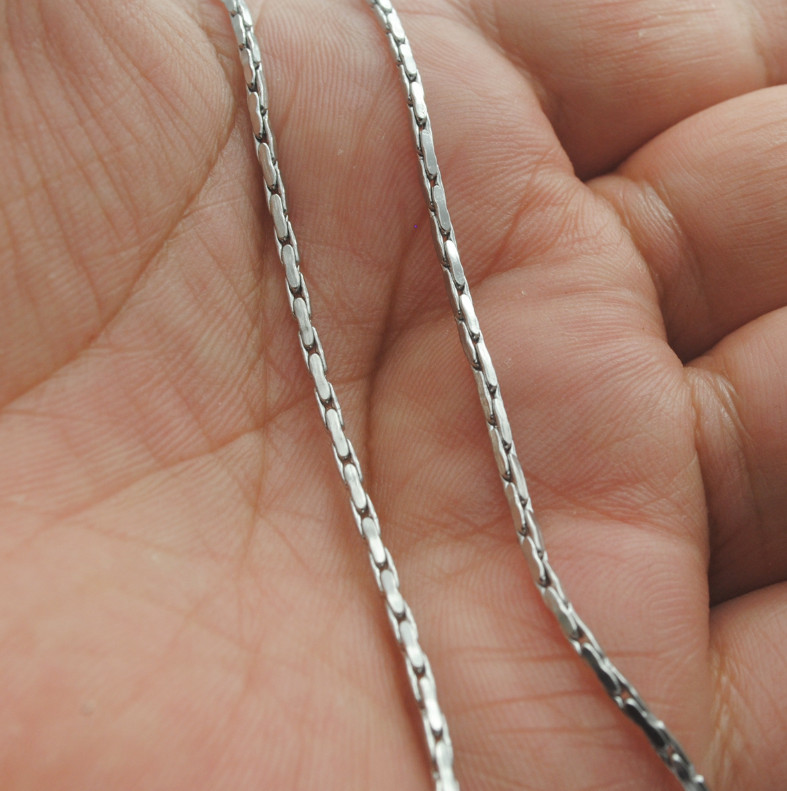 1.2mm 16-24″ Silver Stainless Steel Fancy Pendant Necklace Lobster Clasp Chain