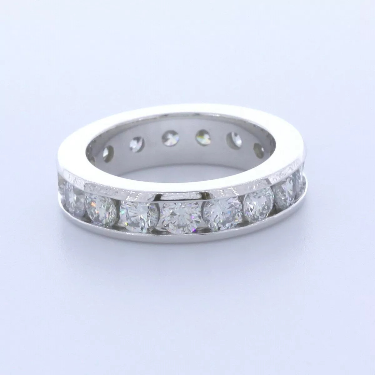 Eternity Wedding Ring 14K Gold Classic 4.50 Carat Round Lab-Grown Diamond E VVS2