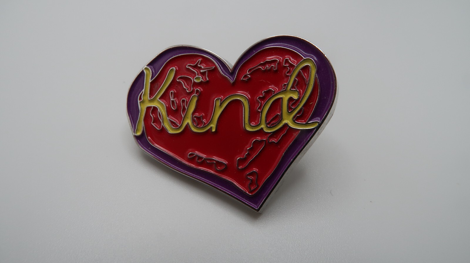 Vintage 3.6cm KIND Heart Pin Brooch 3.6cm BB13