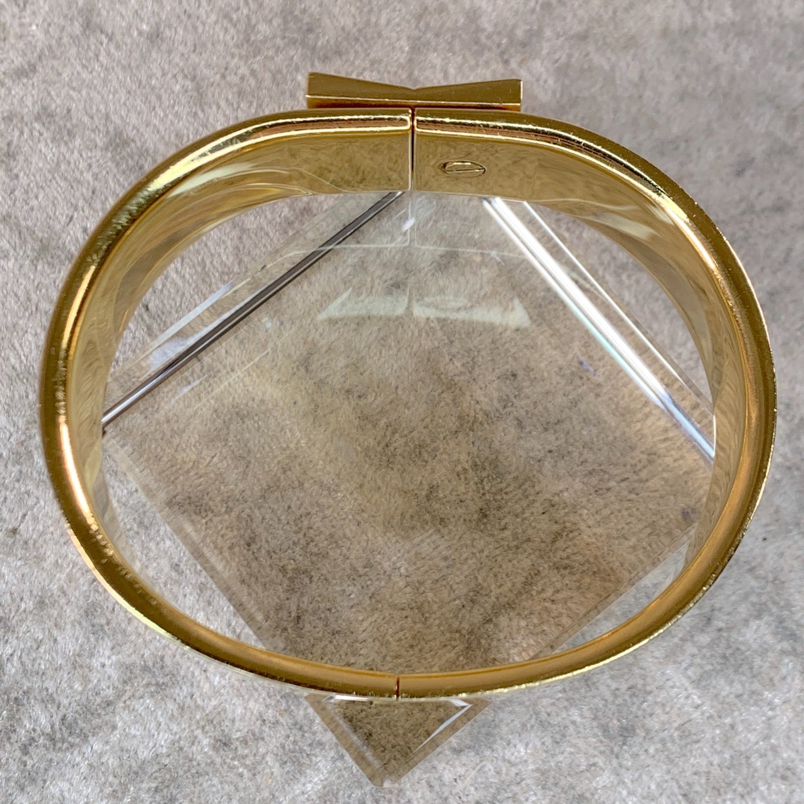 Vintage Hermes Clic Clac Bangle Bracelet Mosaique Red Enamel Gold Size GM w/Box