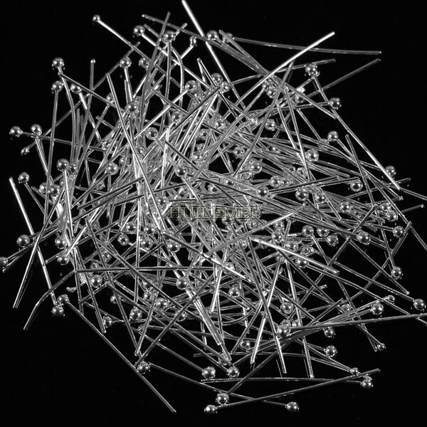 1000pcs/lot Silver/Gold Plated Copper Ball Head Pins Findings 18/20/22/25/30mm